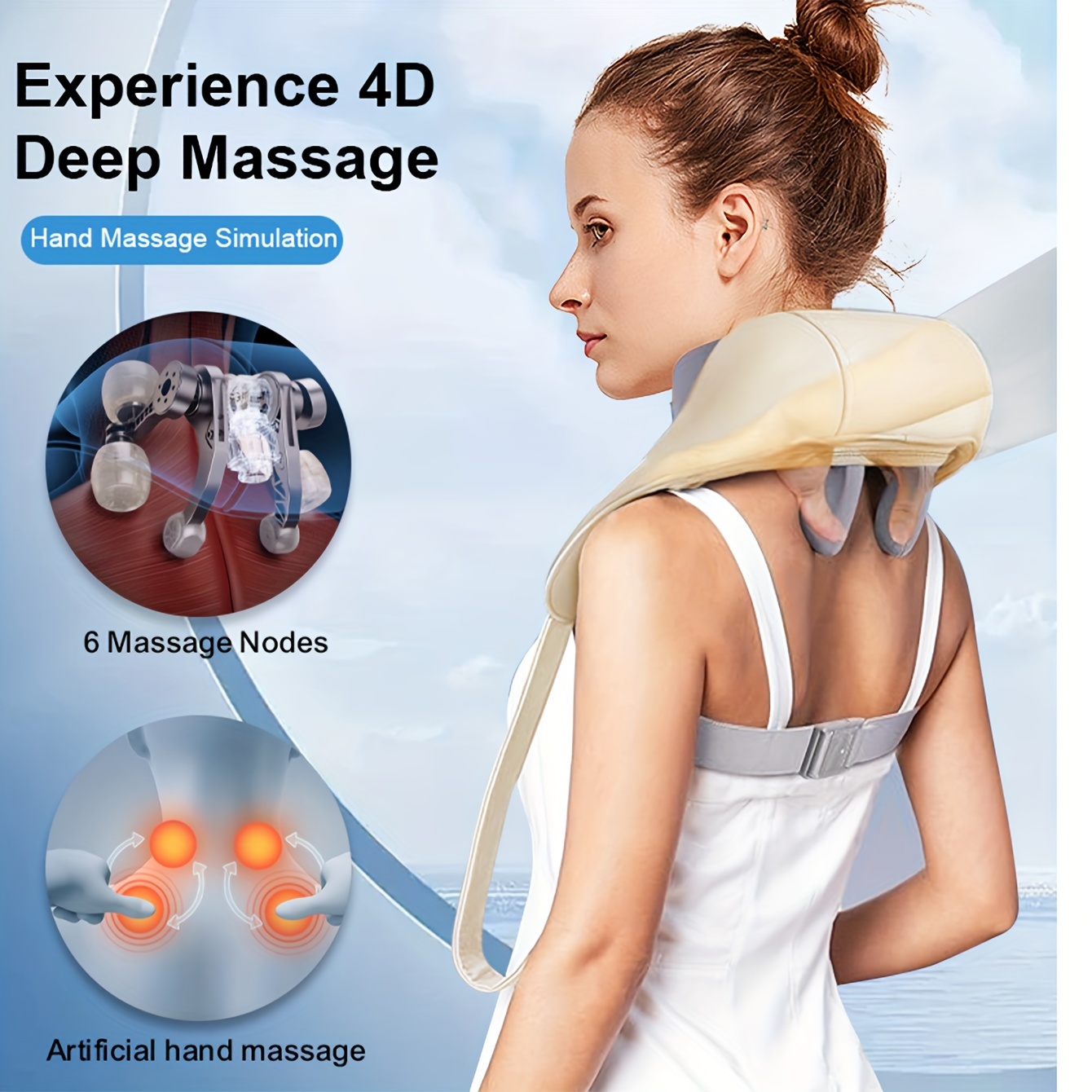 Neck and Back Massager, Deep Tissue 4D Kneading Massage Pillow