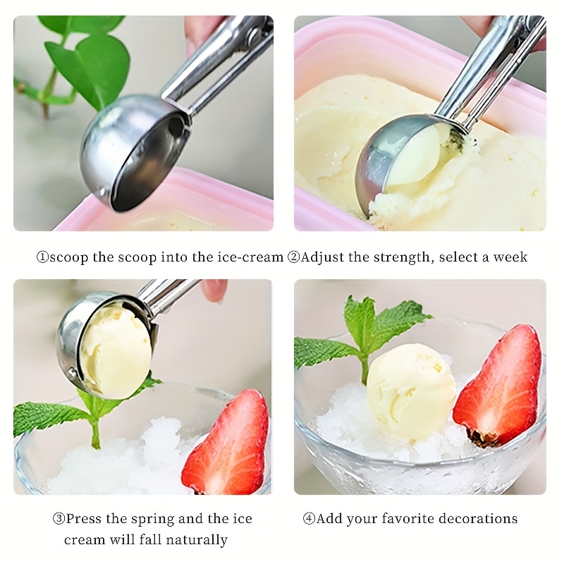 Stainless Steel Ice Cream Scoop With Non stick Surface - Temu