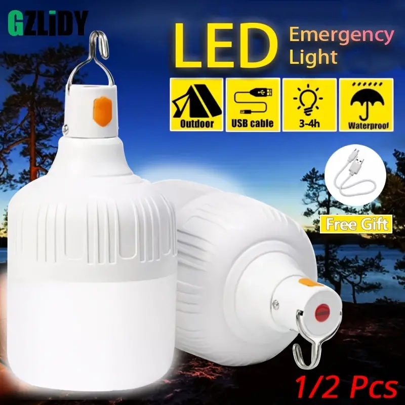 Usb Rechargeable Led Lamp Bulbs, Portable Lantern Night Lights For Outdoor  Emergency Camping Fishing - Temu
