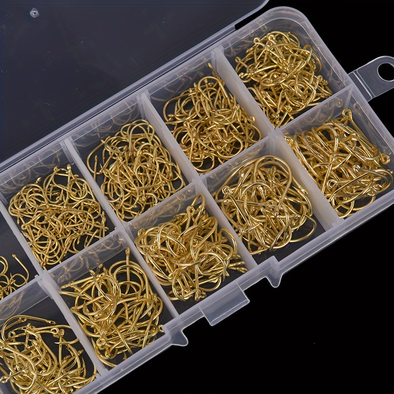 

500pcs Carbon Steel Fishhooks With Tackle Box, Barbed Fishing Hook, Outdoor Fishing Tackle