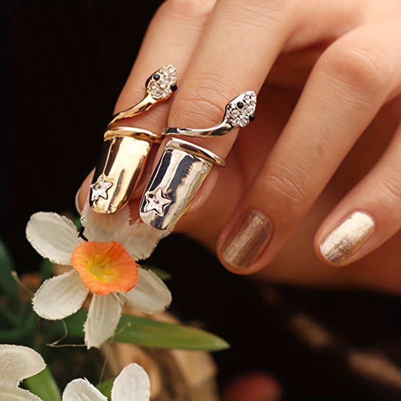 Alloy Geometric Nail Rings Hand Decoration Joints - Temu