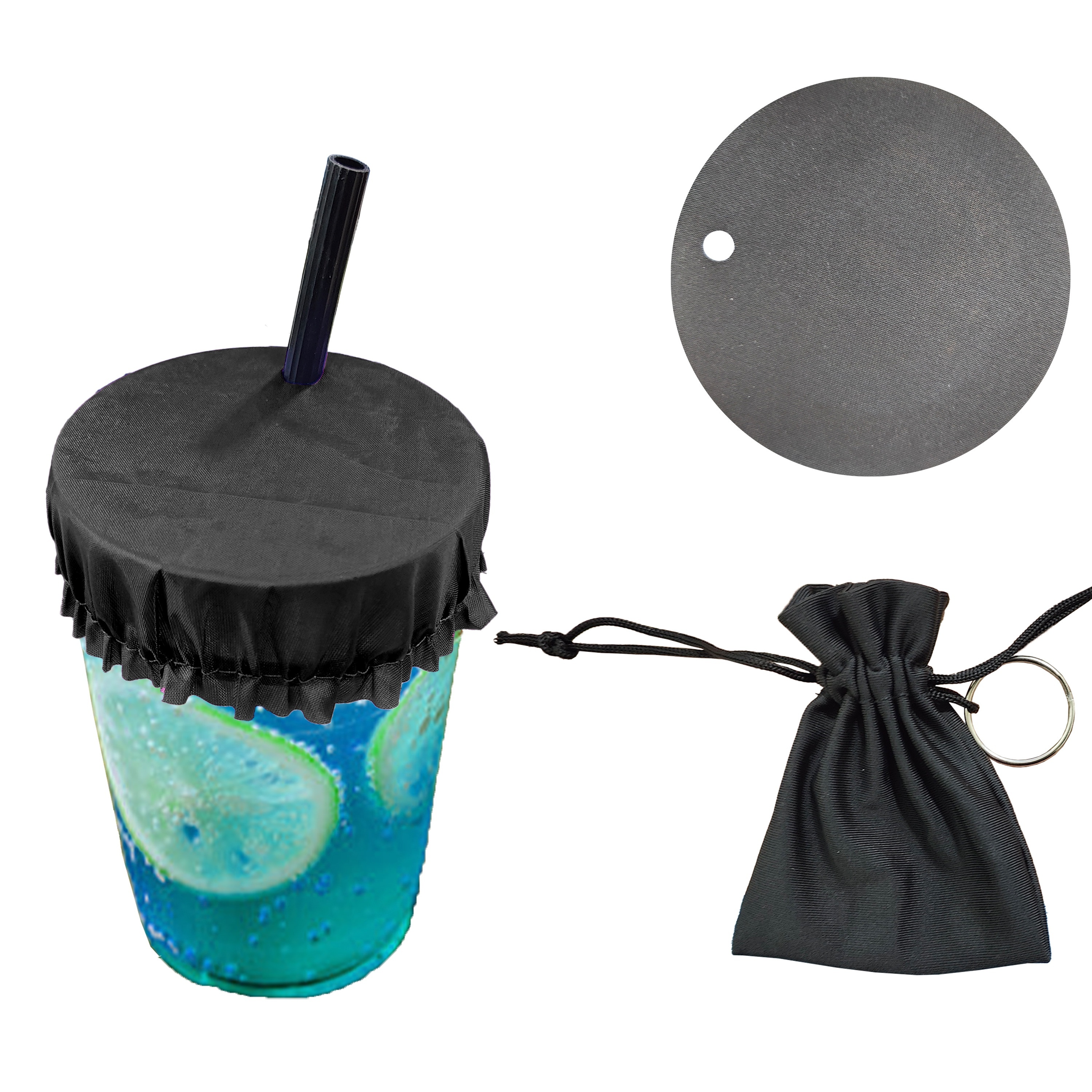 Reusable Drink Spiking Prevention Accessory In A Pouch With Key