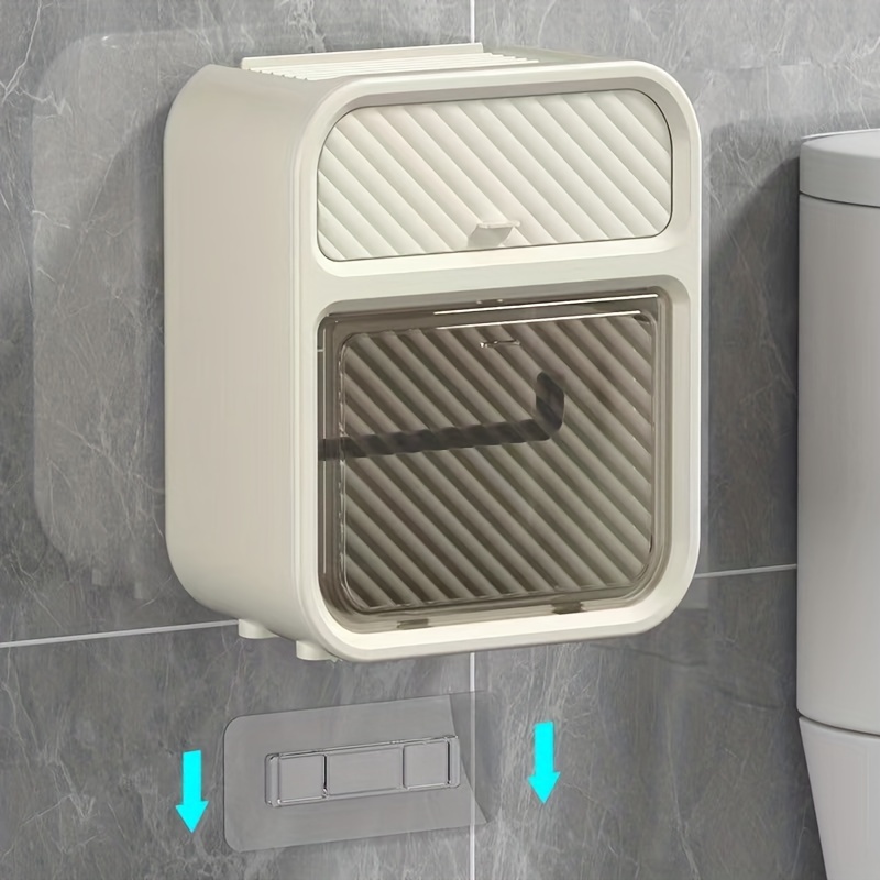 Wall Mounted Tissue Holder, Waterproof Toilet Storage C