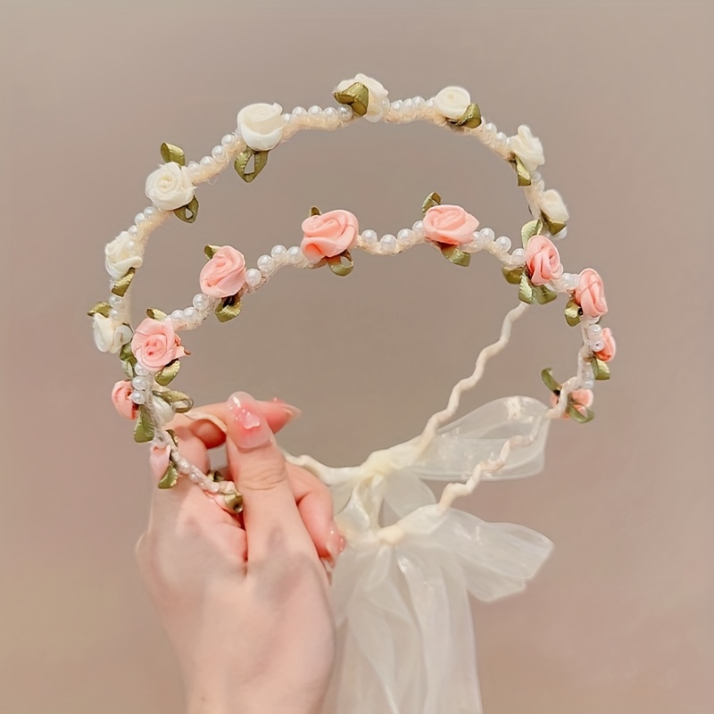 Round flower deals headband