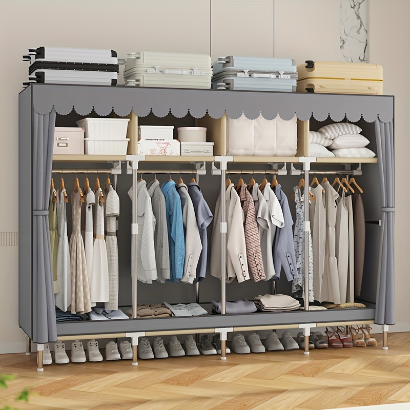 Armario de armario, organizador portátil de almacenamiento de ropa con  cajones, estantes de varios niveles y cubierta de tela no tejida a prueba  de