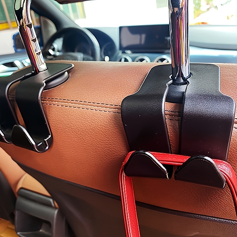 Car Headrest Hook, 4pcs Black Car Headrest Seat Hook Hidden Car Rear Seat  Hanger Storage Hooks, Suitable for Hanging Handbags, Wallets Grocery Bags