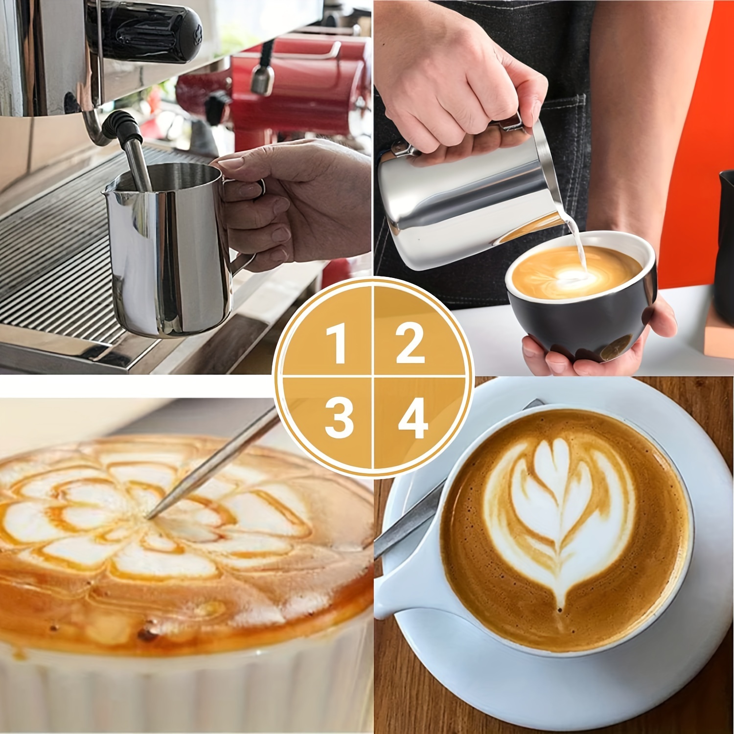 Jarra de leche de Decent Espresso para baristas - la perfección repetible  de bebidas de café y el mejor y más preciso arte del latte por medio de la  medida