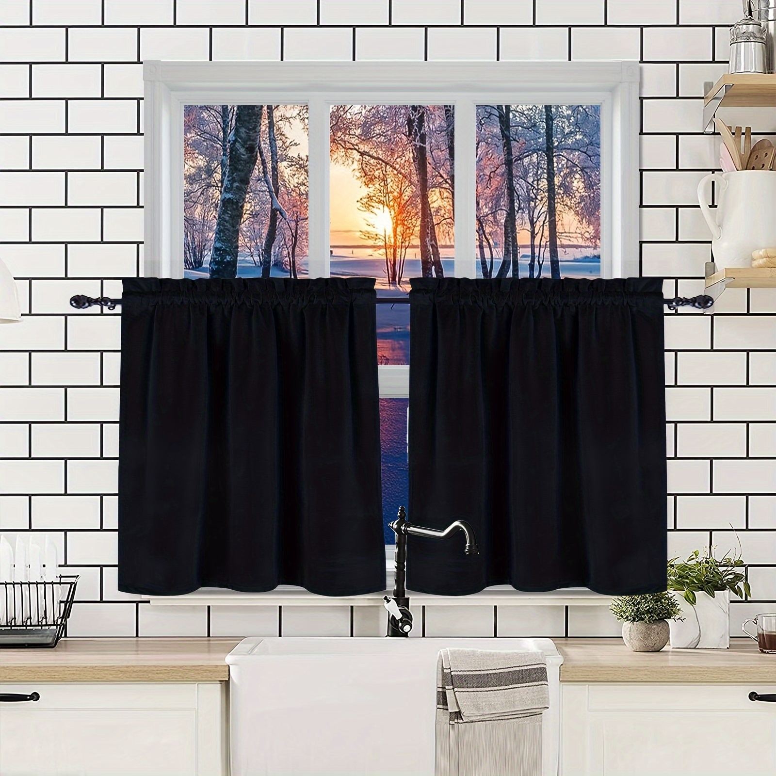 Kitchen Curtains  Curtains, Half window curtains, Kitchen curtains