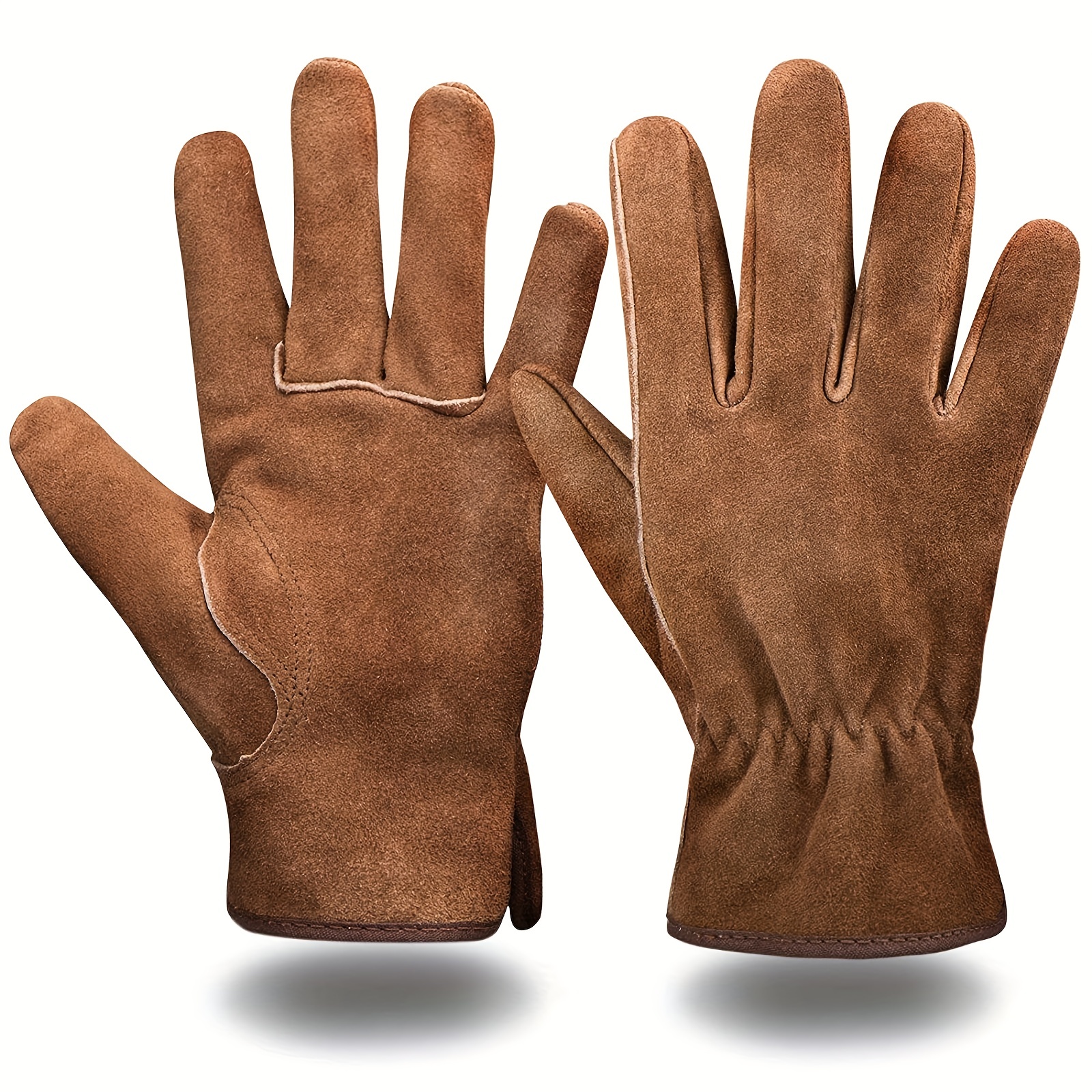 Guantes de trabajo de cuero para niños, 2 pares de guantes de