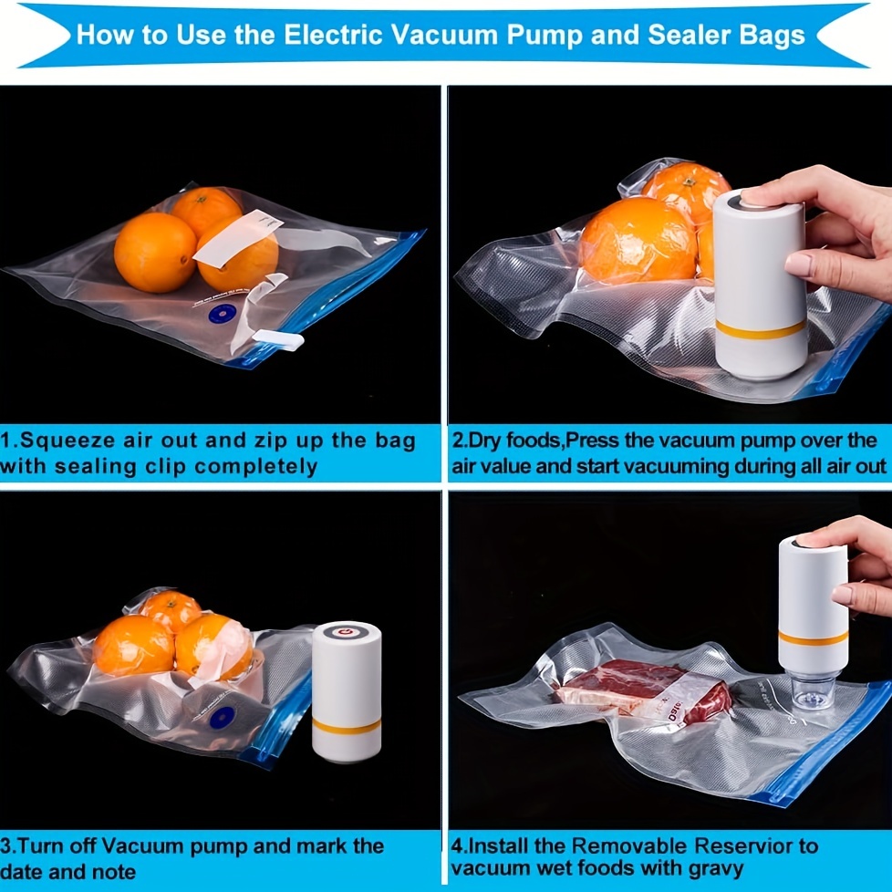 Portable Mini Handheld Vacuum Sealer with Reusable Food Storage Sous Bags  USB Rechargeable Small Electric Vacuum Sealer Pump