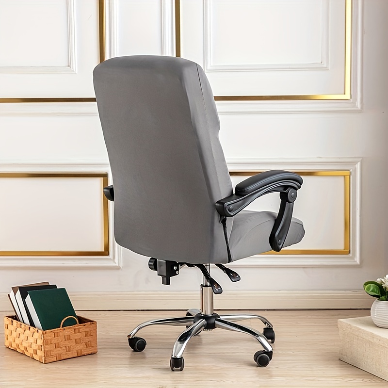 FORCHEER Funda para silla de oficina, elástica, resistente al agua, color  marfil, elástica, jacquard, para sillas de escritorio, L
