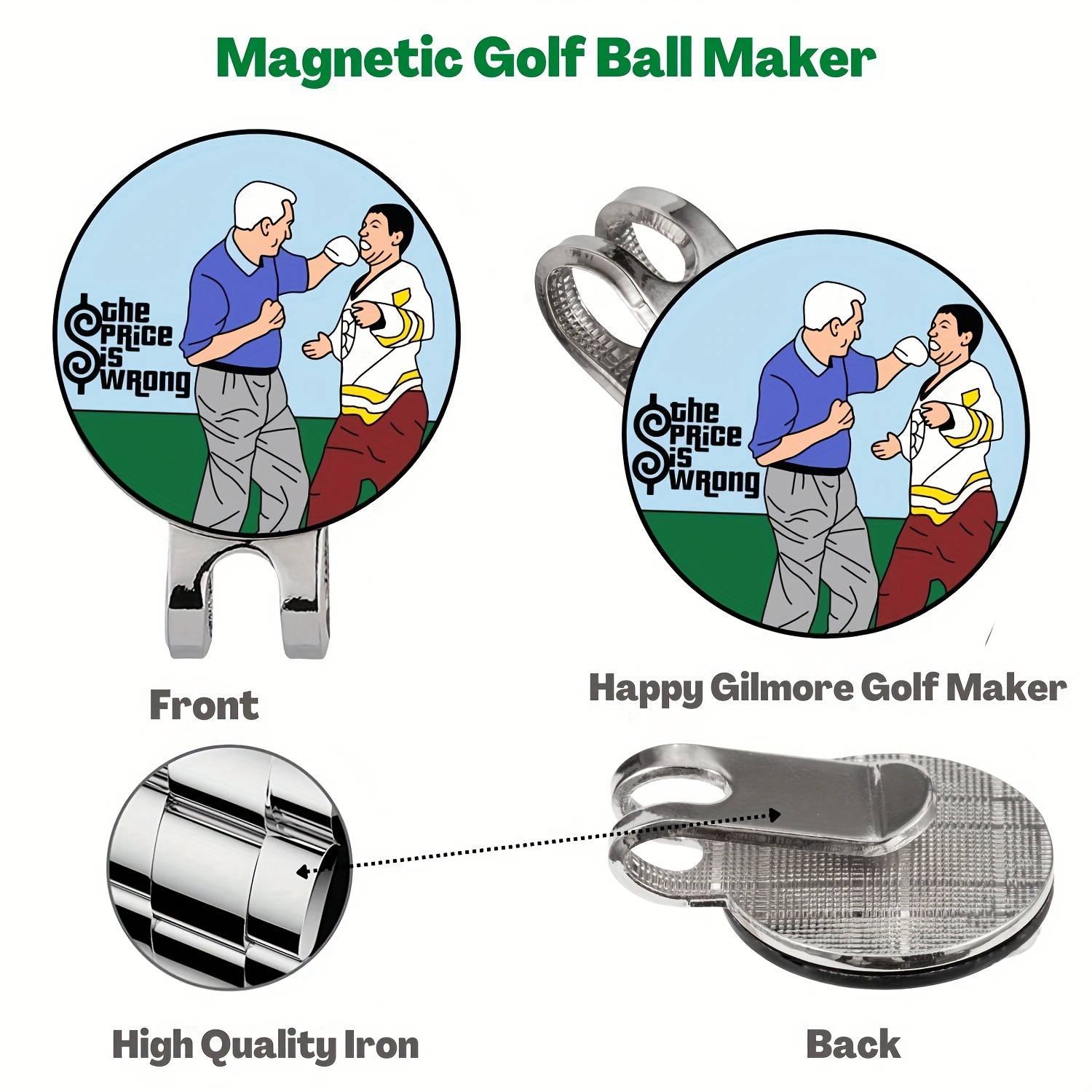 Artpreti Golf Ball Marker with a Standard Magnetic Hat Clip, Funny Golf  Ball Marker Hat Clip