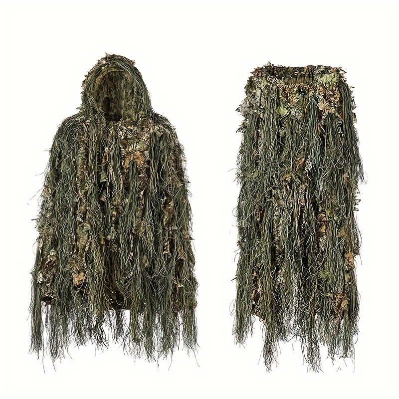 Image of Jungle Ghillie Suit Hunting Clothes Woodland 3d Bionic Leaf Disguise Uniform Cs Camouflage Suits Set Tactical Clothes Bird Watch Photograph Suit