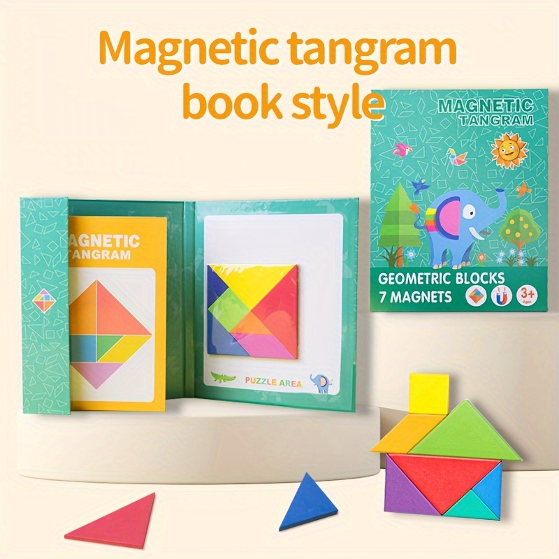 Magnetic 3D Puzzle Formes Géométriques Tangram Jigsaw Board - Temu