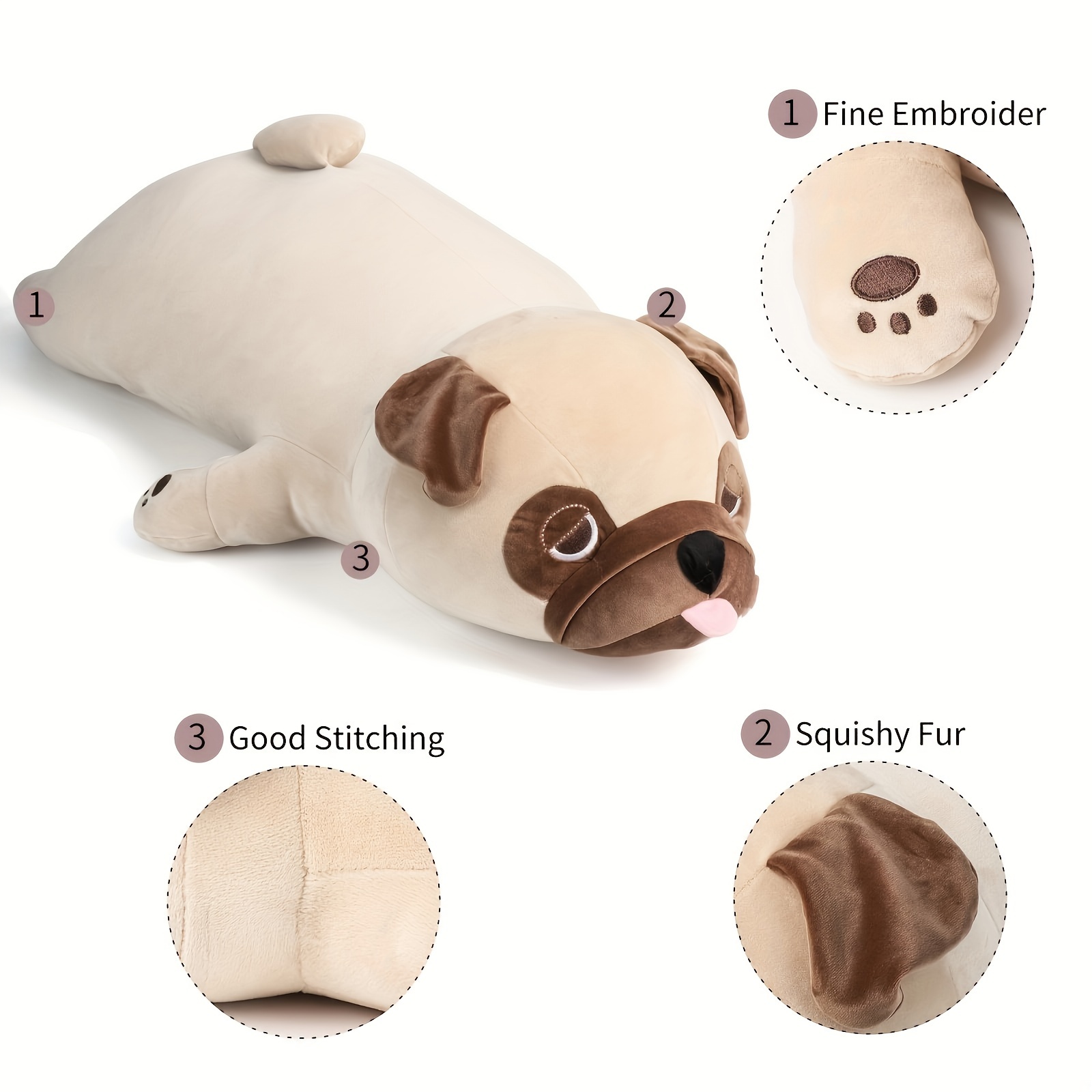 Pug plush shop pillow