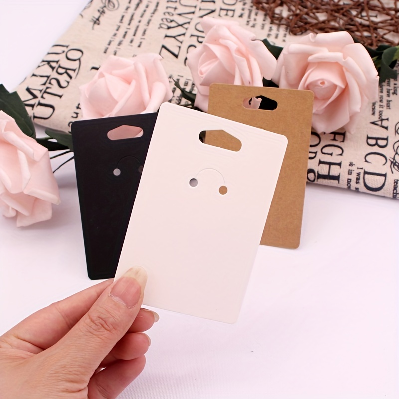 50pcs Keychain Packaging Display Card 6x9cm Brown & White Thickened Paper  Round Corner Back Card With Hanging Hole Suitable For Selling Handmade  Keychains & Earrings Display Card Paper