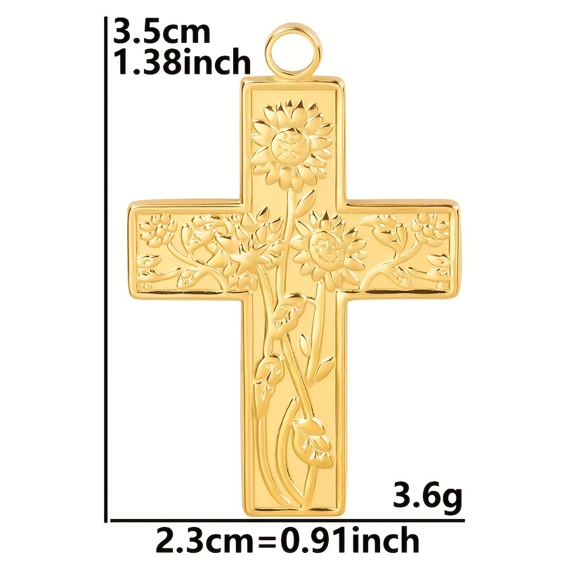 1pc Antique Silver Bronze Color Large Flower Cross Charms Pendant, For DIY  Earrings Necklace Handmade Jewelry Making