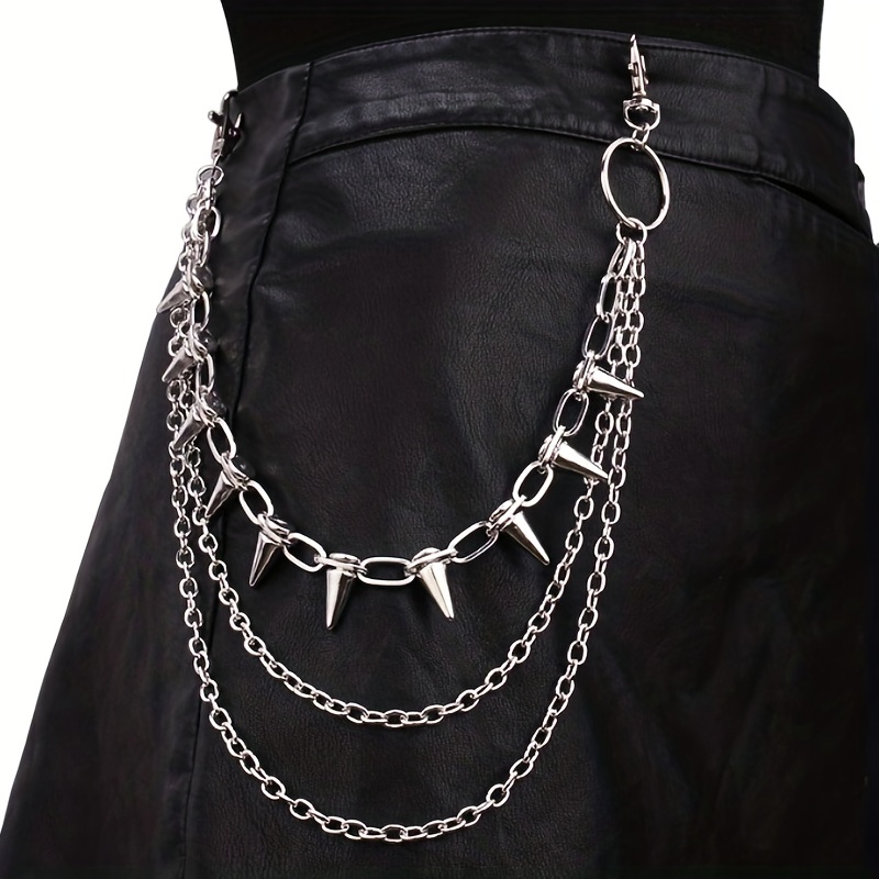 Hip Hop Metal Rivet Waist Chain for Stage Performance