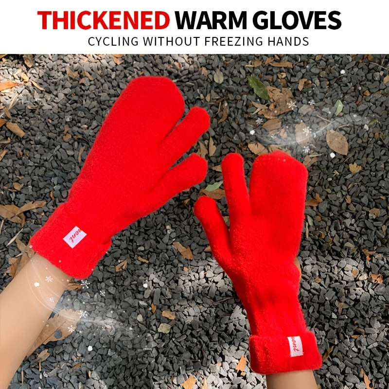 Solid Color Half-Finger Elastic Winter Gloves, Fashion Writing Gloves, Ladies Windproof Casual Warm Gloves,Temu
