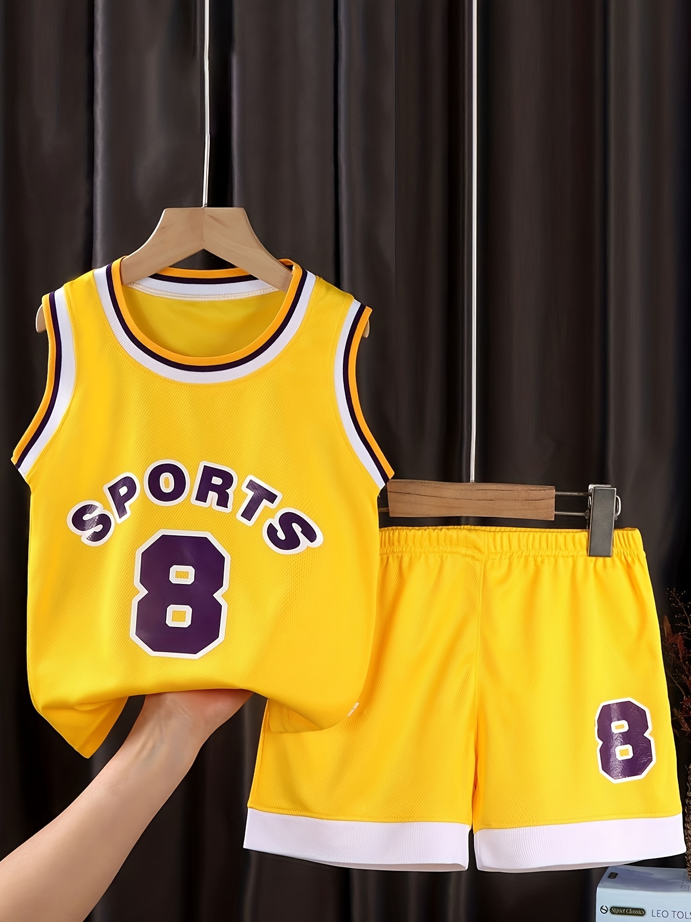 Temu Boys & Girls Basketball Outfit - Stylish Tank Top & Shorts Set for Summer Training & Competition