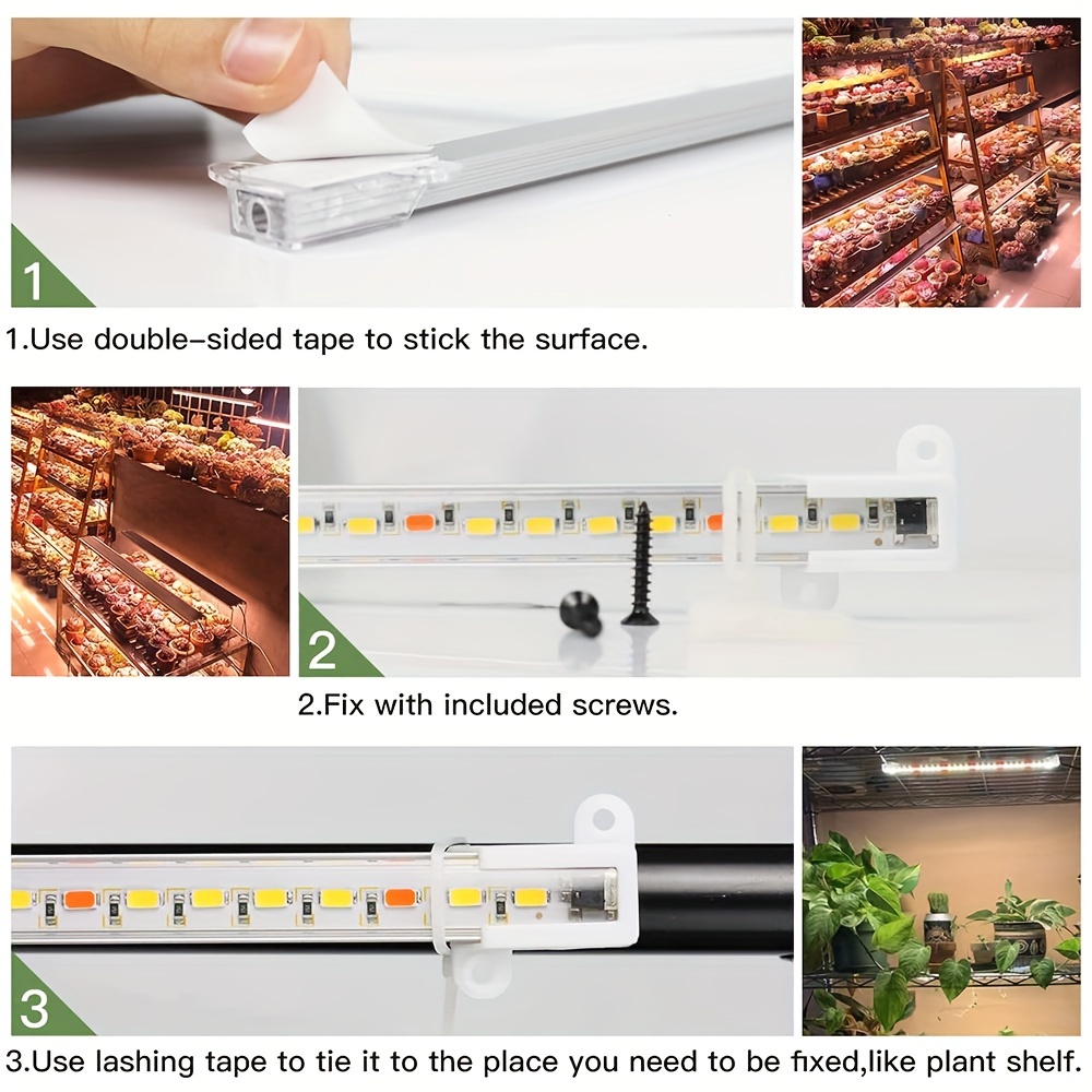 One Usb With 2/3 Bars Led Grow Light Strips 3500k + Red Full