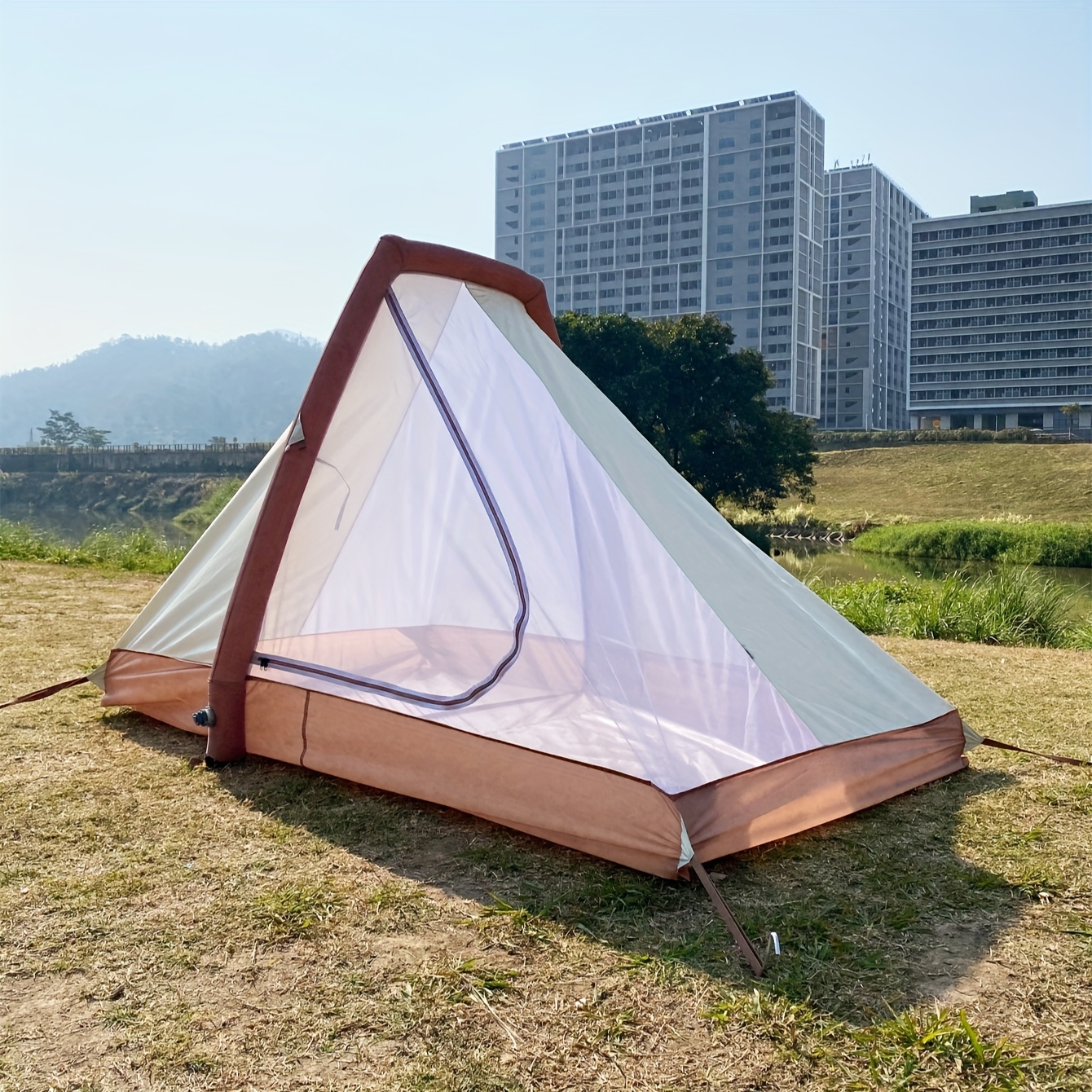 Tienda de campaña para 2 personas para acampar 4 estaciones, impermeable,  ultraligera, tienda de campaña de doble capa de fácil instalación para