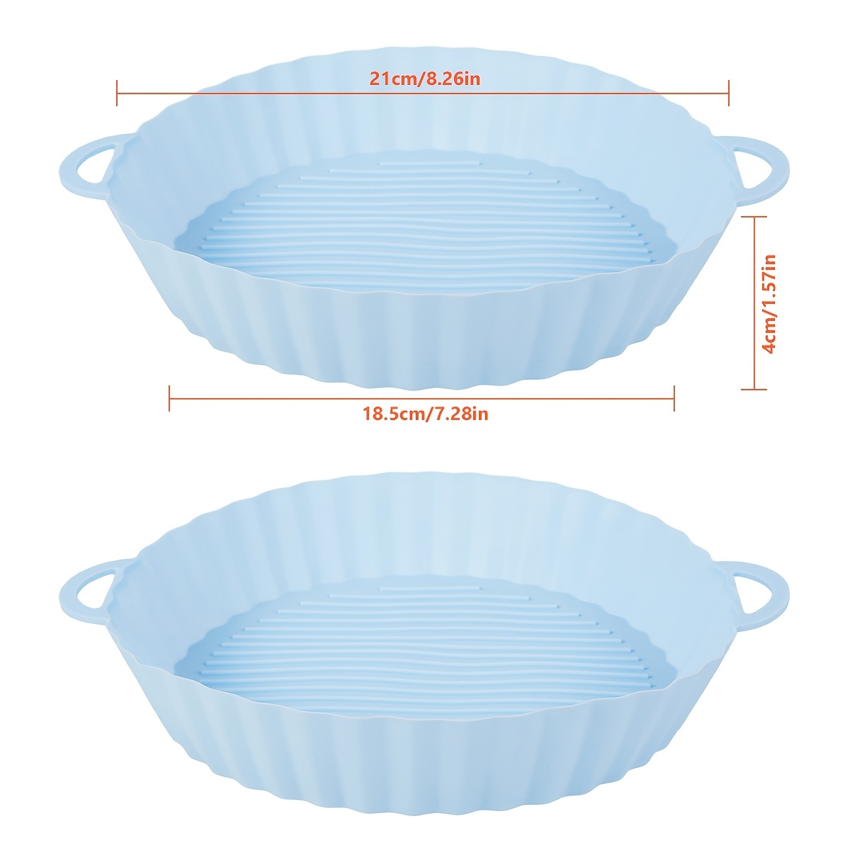 2Pcs Air Fryer Silicone Pot Reusable Air Fryer Silicone Liner Heat  Resistant Round Air Fryer Basket with Handle Silicone Baking Tray Pan Air  Fry Accessories for Microwave Oven 