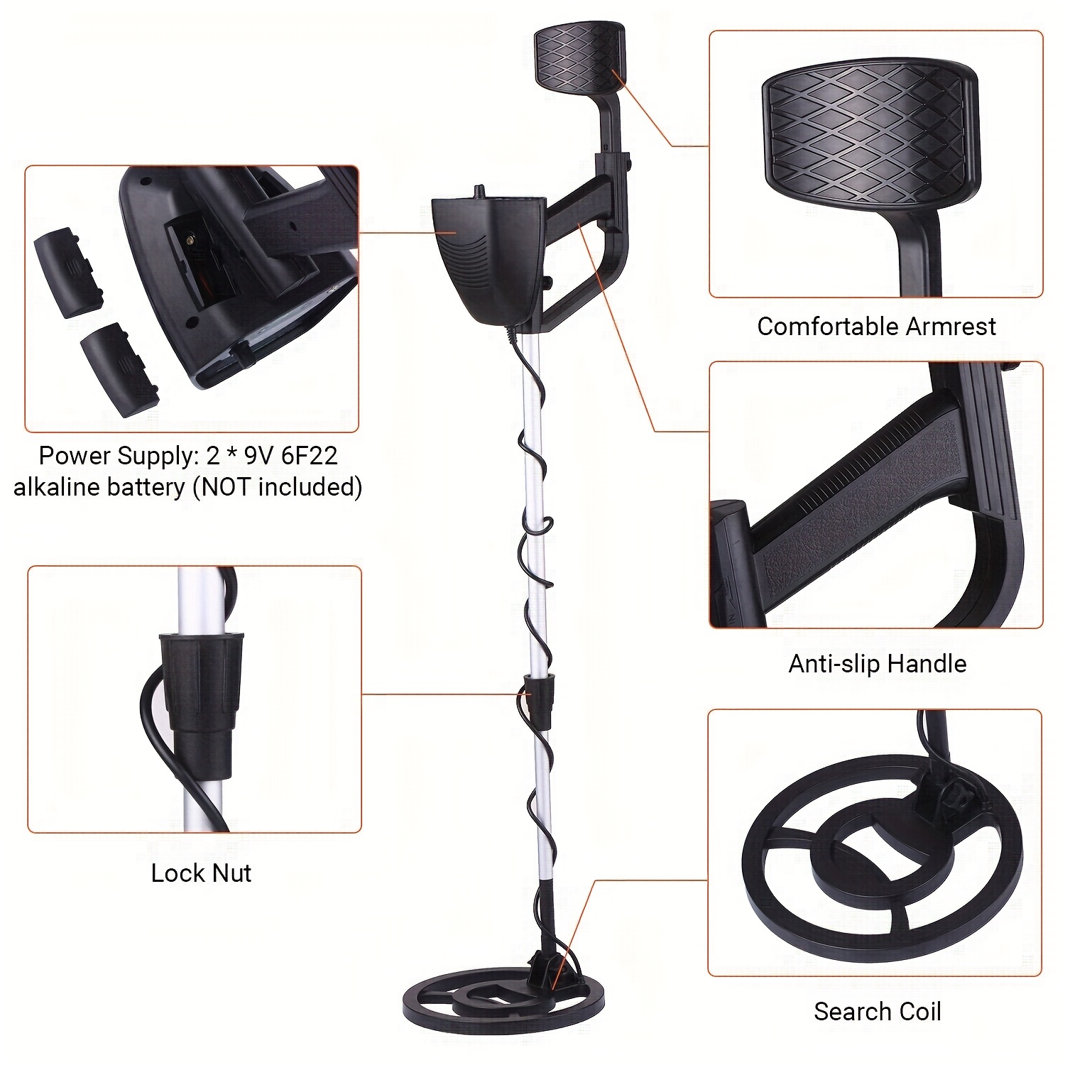 Metal Finder Metal Detector High Accuracy Waterproof Search Coil