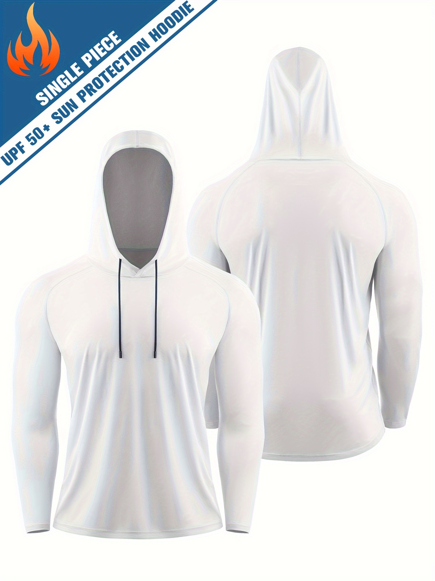 Men's Sun Protection Fit Hoodies, Breathable Anti-UV Long Sleeve Sweatshirt for Running Training Fishing Workout,Temu