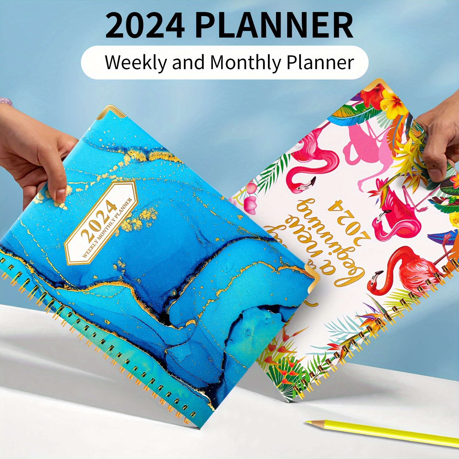 2024 Planner 140 Pages Monthly And Weekly Planner Spiral - Temu