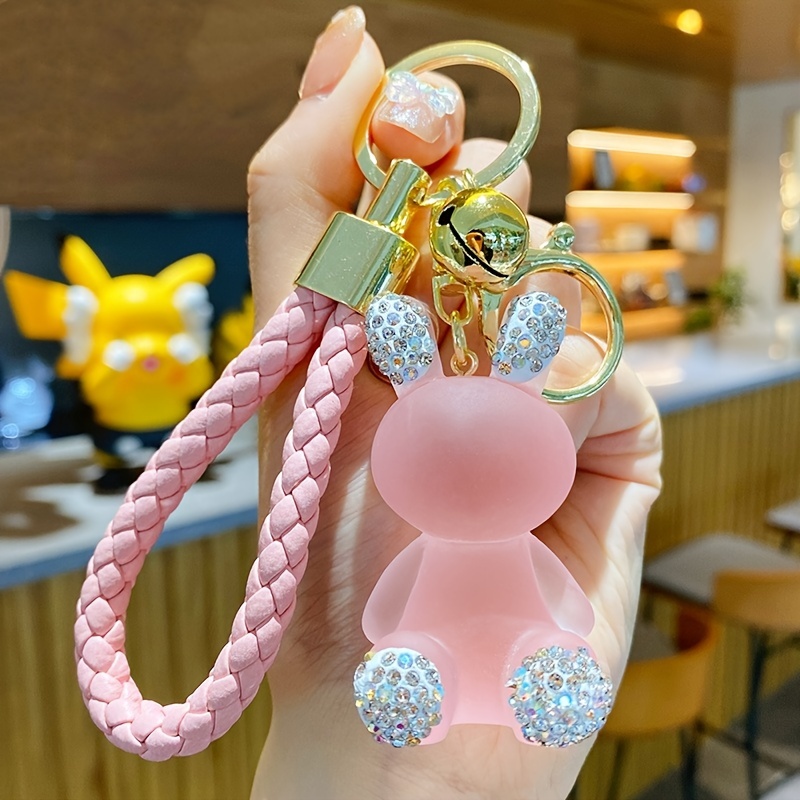 Cute Cartoon Doll Keychain Bling Rhinestone Key Chain Ring - Temu