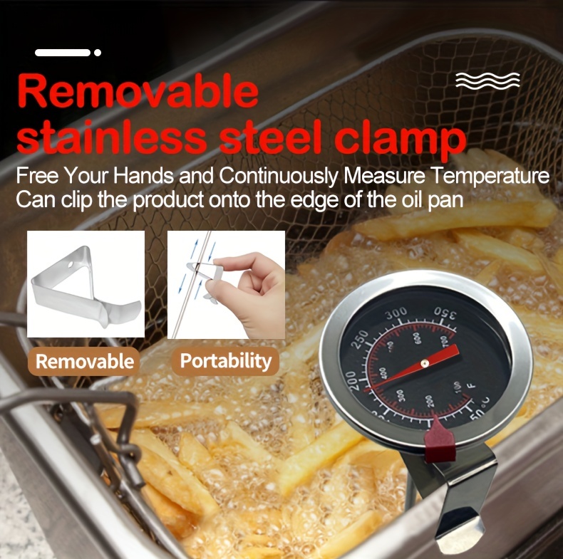 Deep Fryer Thermometer With Clip, Food Temperature Measurement