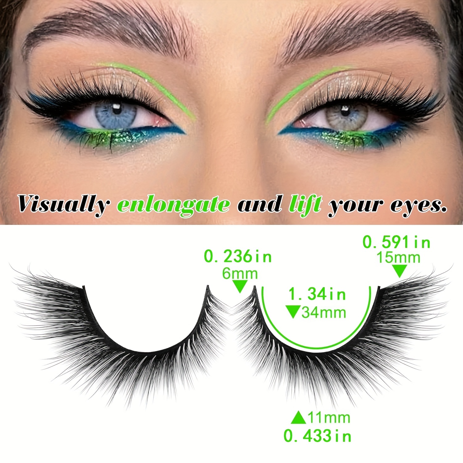 6 Pairs Cat Eye False Eyelashes Natural 3D Ultra Lightweight Faux Mink
