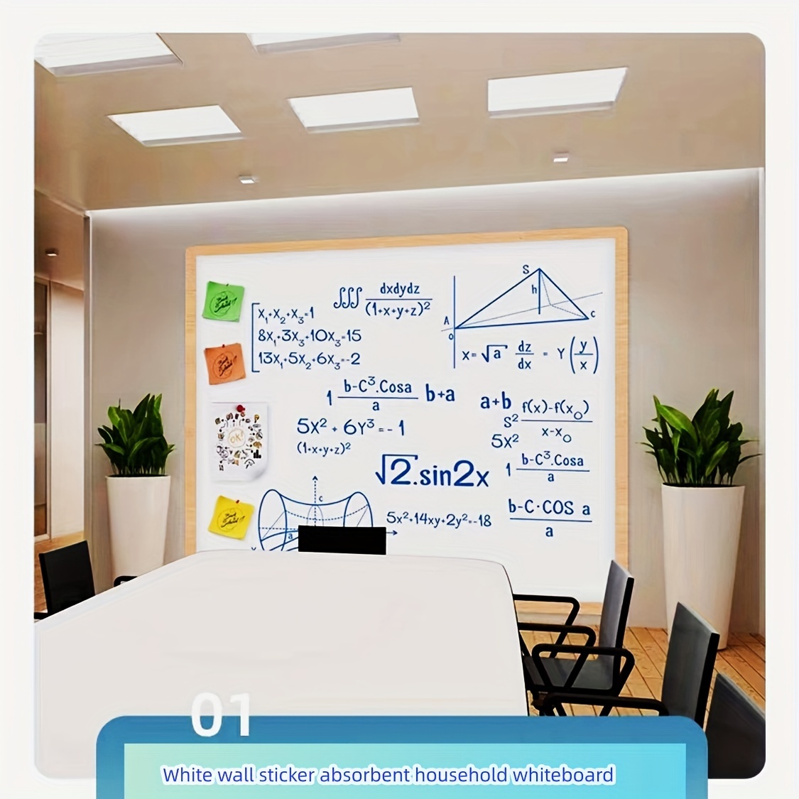 White Wall Sticker With Absorbent Household Whiteboard That - Temu