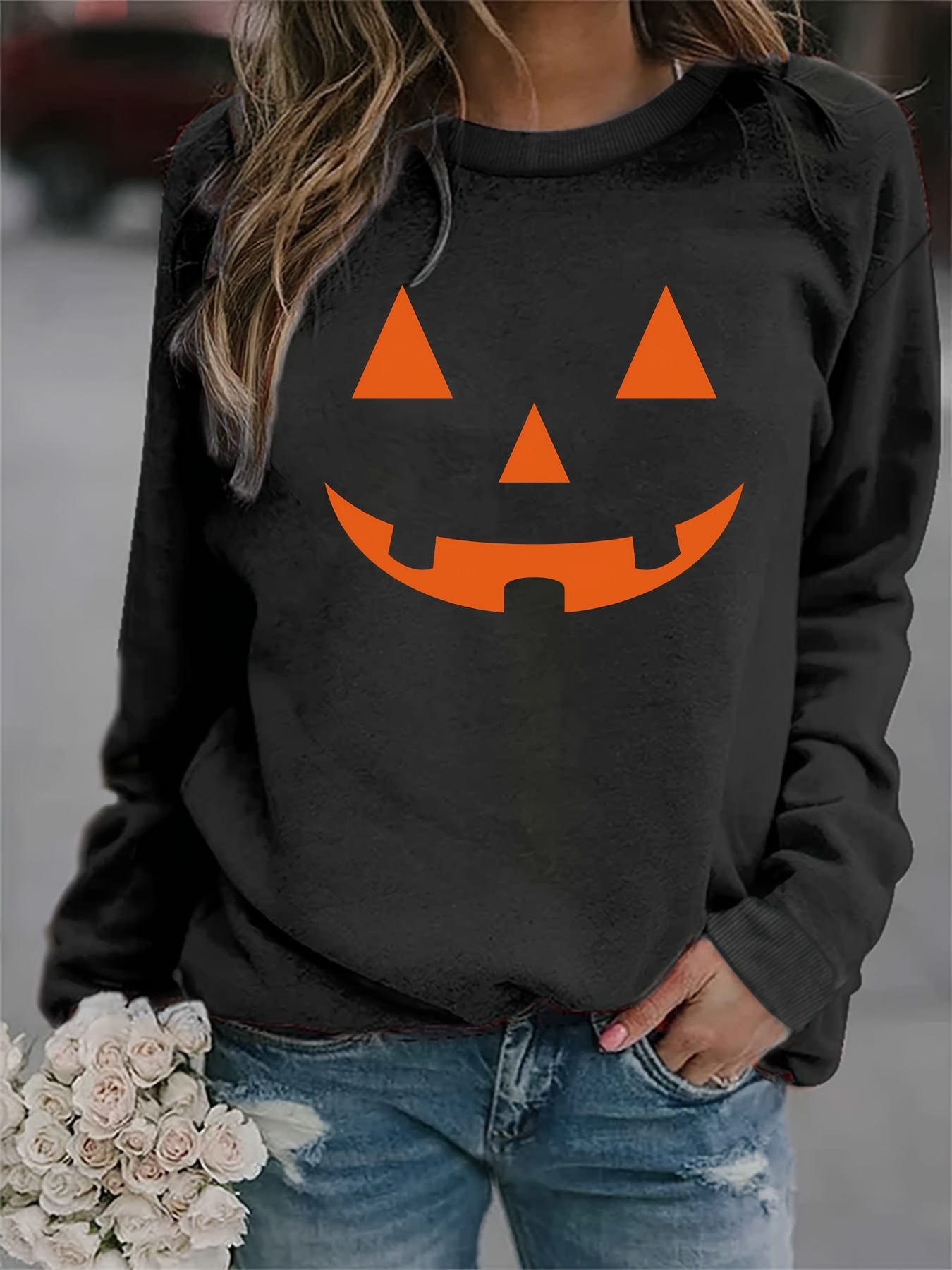 Jack o outlet lantern sweatshirt womens