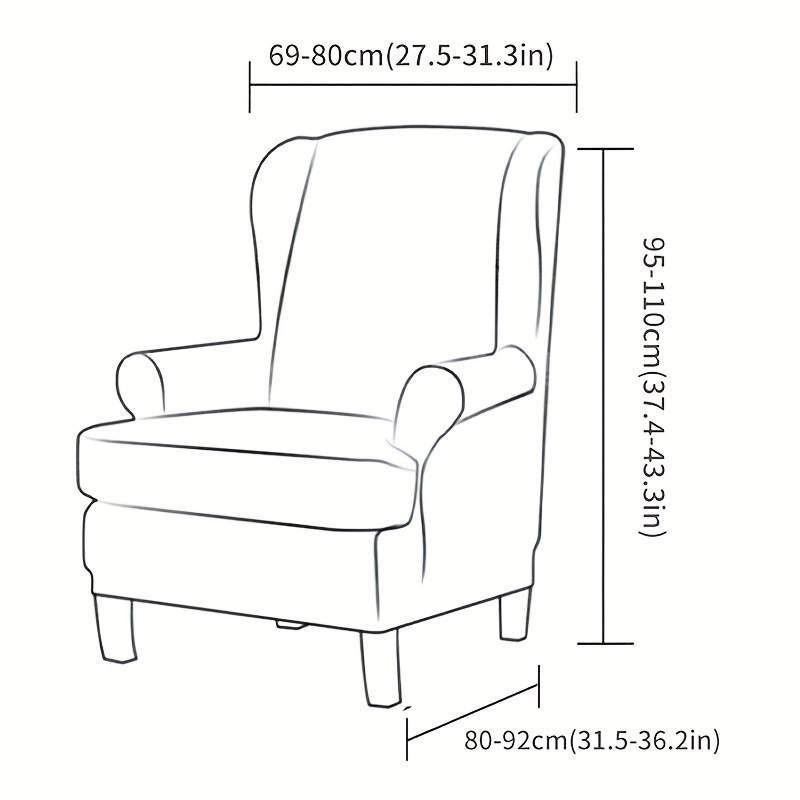 CHEWYNP Funda para sillón orejero de 2 Piezas ​ Funda para sillón orejero  Impresa con Fundas elásticas en la Parte Inferior para sillones orejeros  Fundas para sillón orejero de spande : 