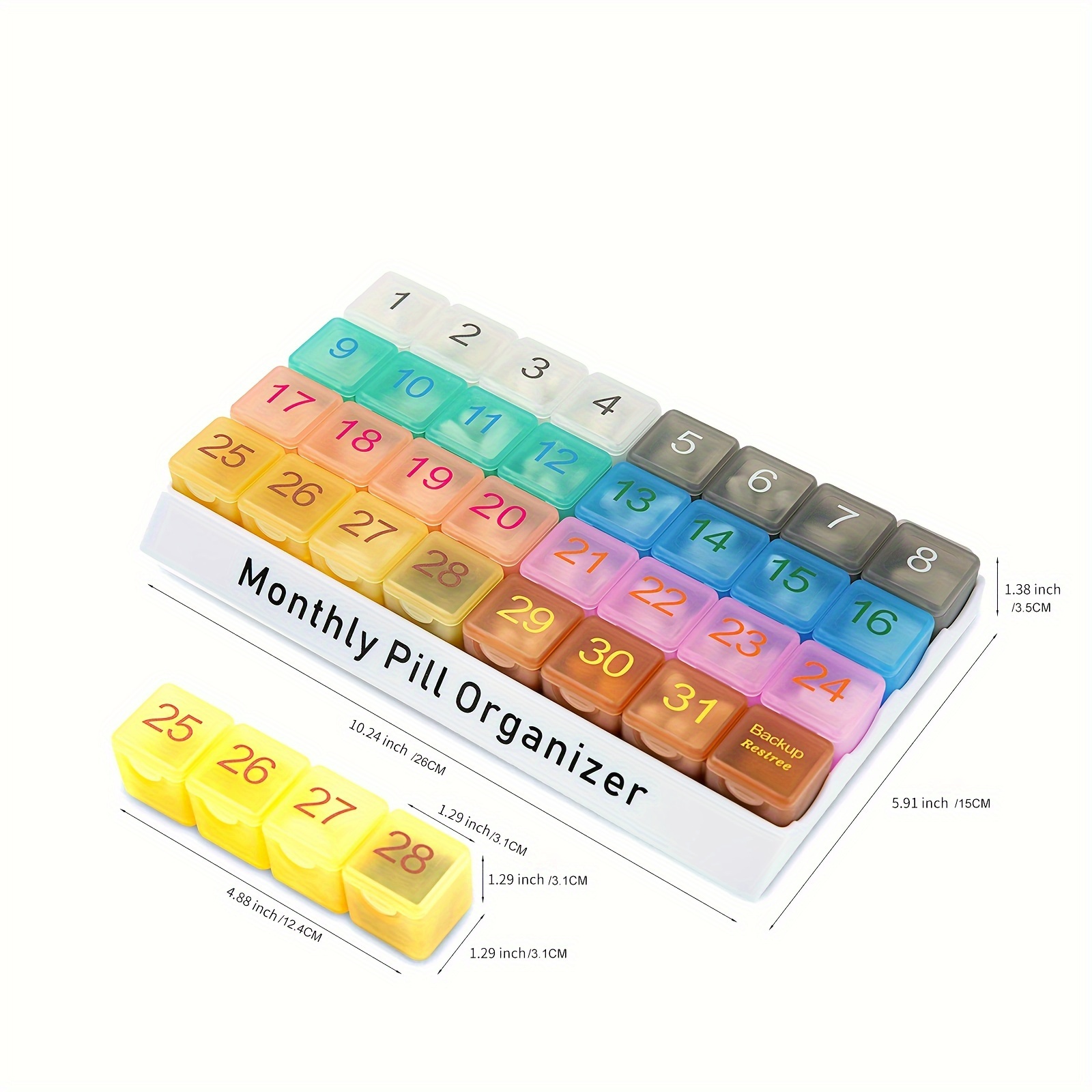 Monthly Pill Organizer - Am/Pm Daily Pill Organizer 32