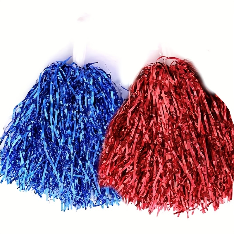 2pc Metallic Cheerleading Pom Poms for Girl, Cheerleader Cheering Squad  Pompoms for Boy Girl School Sports Games Team Spirit Cheer, for soccer