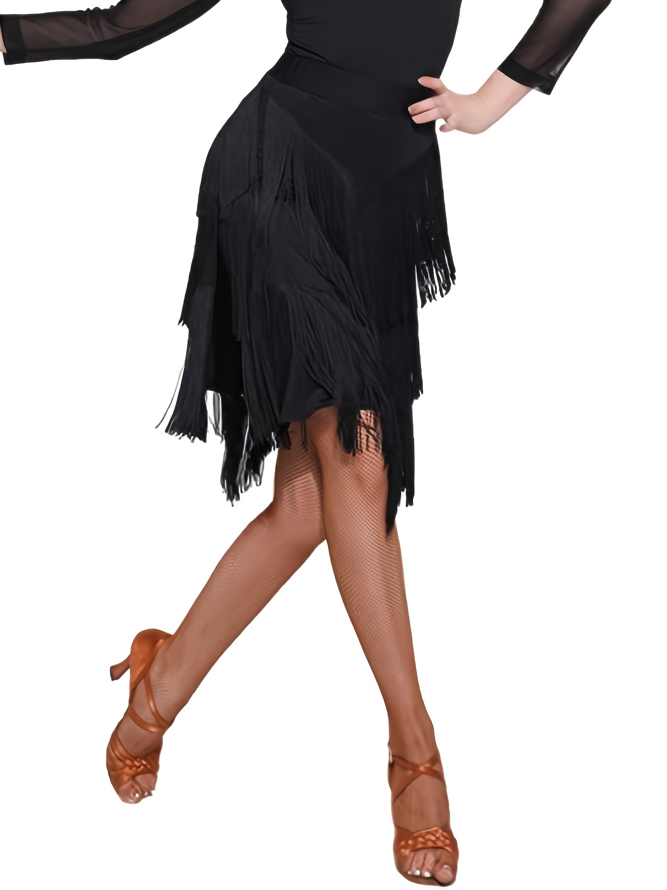 Women'* Dance Latin * Salsa Dress Tassel Split Leg Halloween Party Dance  Dress with Shorts Latin Dance Skirt New Practice Outfit Women Adult Skirt  Tassel Skirt * Competition * Costume Latin Dance ...