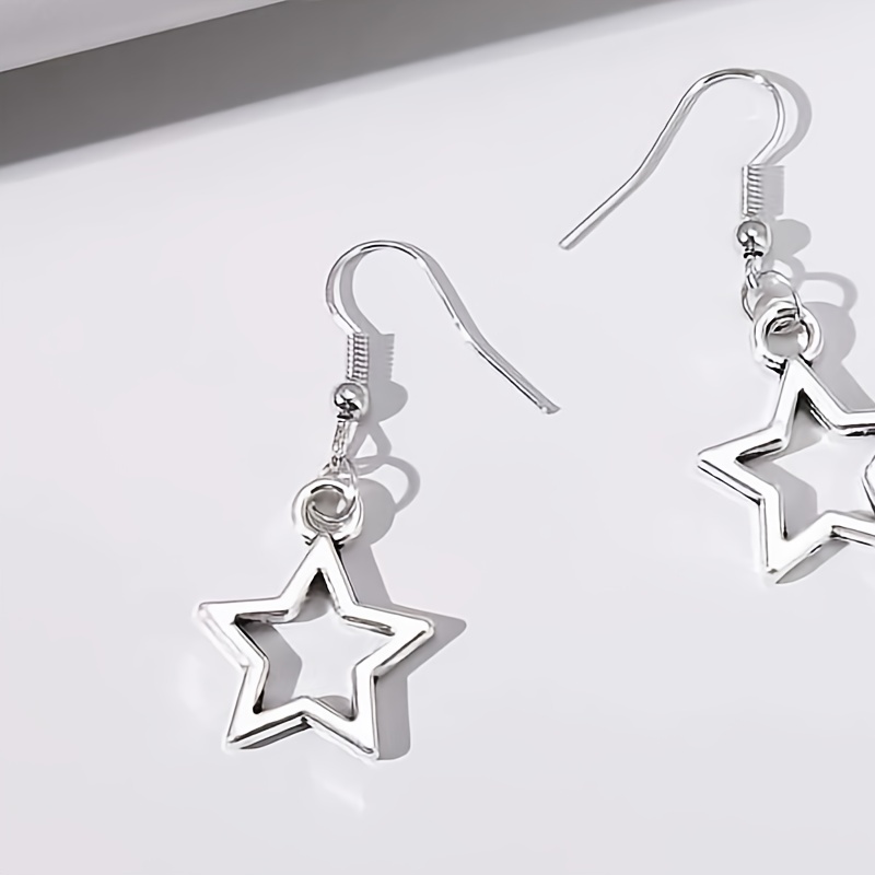 Hollow Star Shape Drop Earrings for Daily Wear