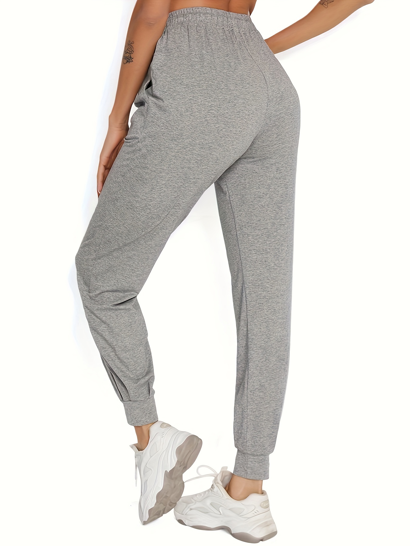 Cable and Gauge Sport Yummy Fabric Jogger Pant Elastic Waist Gray Womens  Large * 