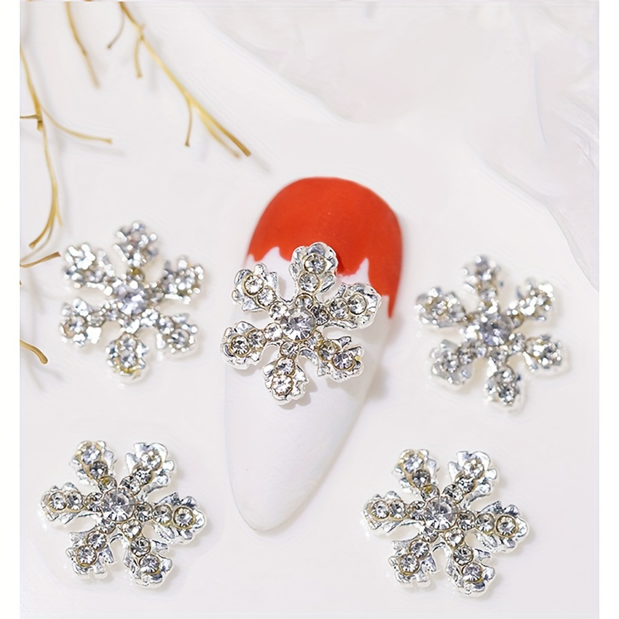 Qisuw Christmas Nail Rhinestones,3D Nail Charms Santa Claus Nail