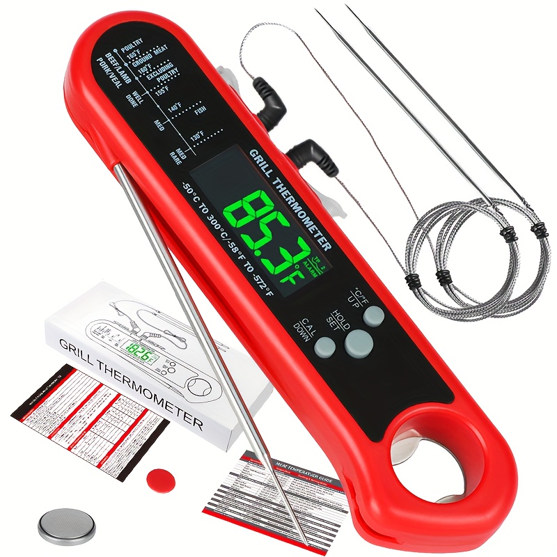 Red Digital Meat Thermometer Instant Read Waterproof - Temu