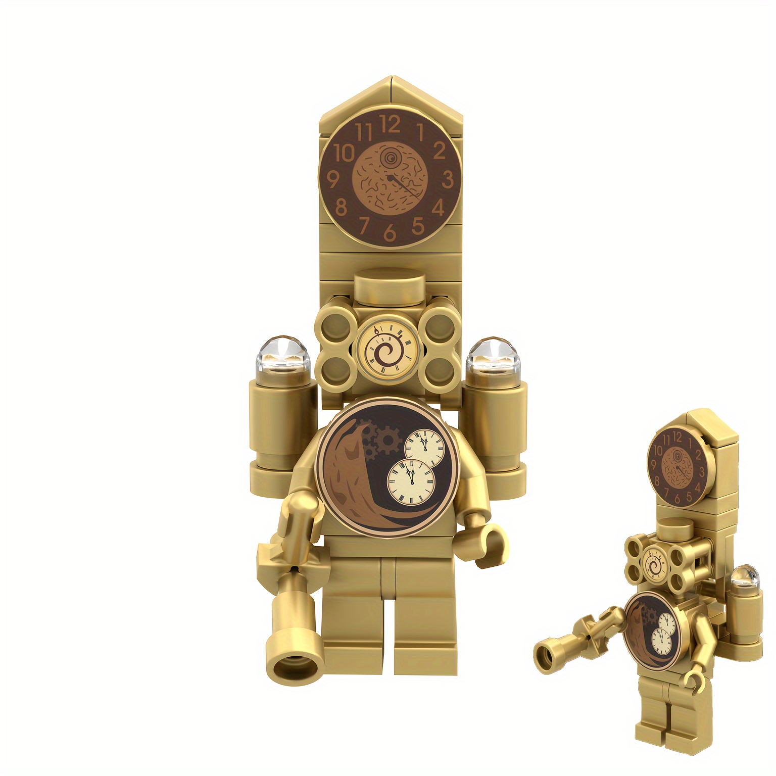Clock Miniature Toilet Man Block Set Creative Video Game Toy - Temu