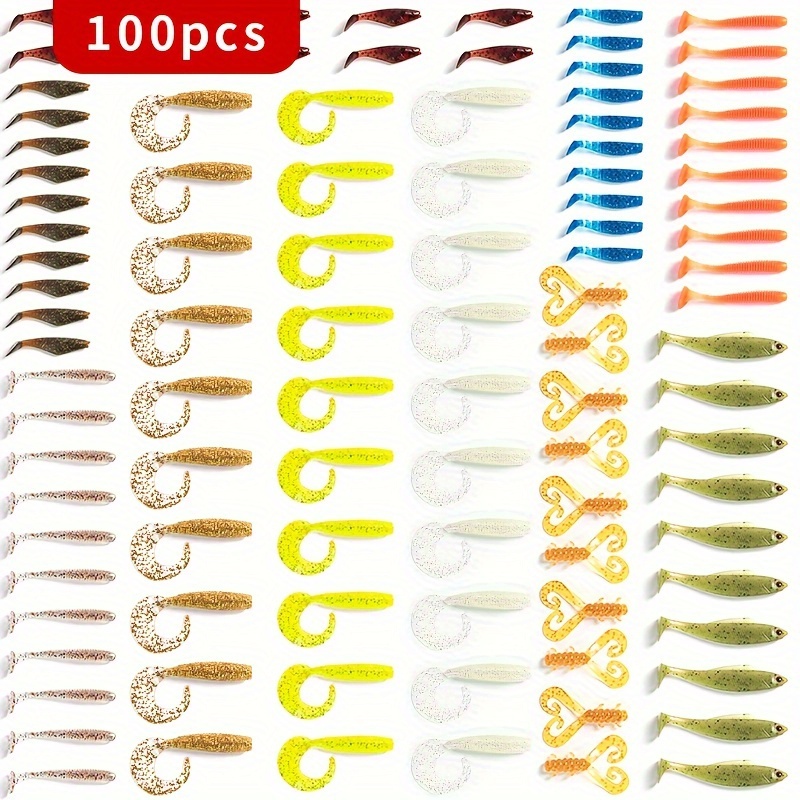 10pcs Premium Soft Fishing Lure with T-Tail and Paddle Tail Design - Ideal  for Catching Saltwater and Freshwater Bass, Trout, and More!
