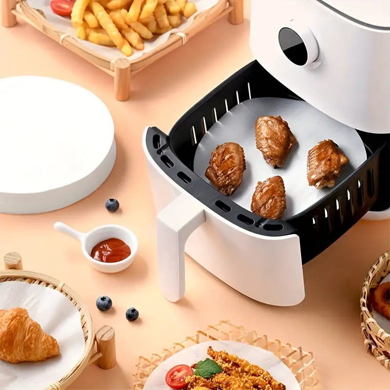 Air Fryer Paper Food Oil-absorbing Paper Fried Chicken Fries Chicken Wings  Oven Baking Oil-proof Paper Round Non-stick Pad Paper - Temu
