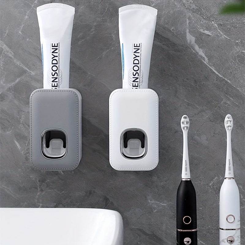Dispensador automático de cepillos de dientes para montaje en pared,  exprimidor de pasta de dientes y soporte para cepillos de dientes para  niños, uso