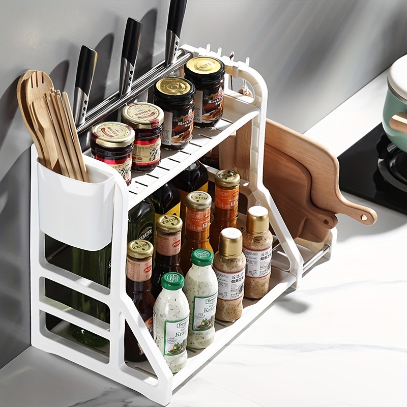 Kitchen Storage Rack Seasoning Storage Rack Oil Salt Sauce - Temu