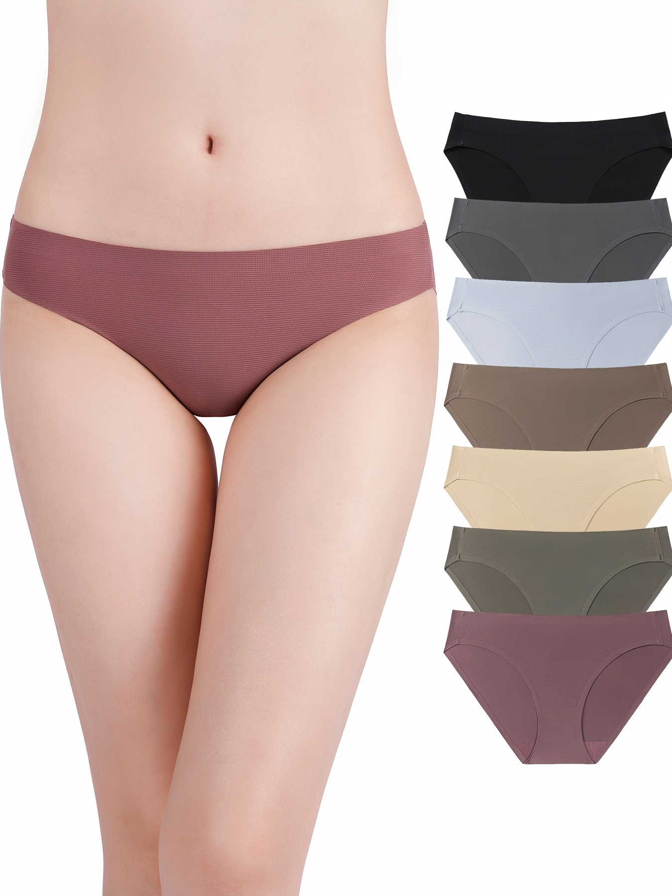 Seamless Low Briefs Simple No Show Invisible Panties - Temu