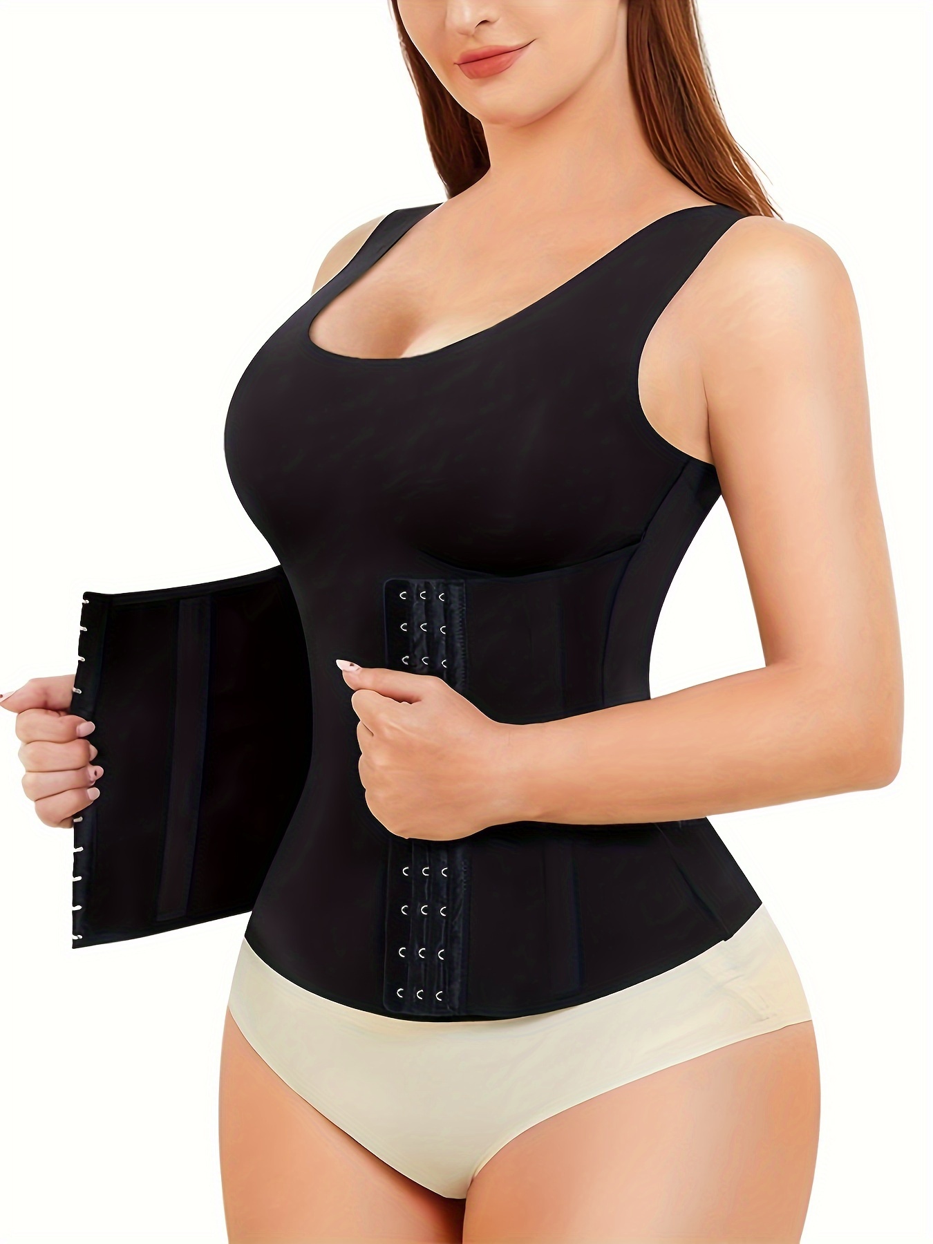 3-in-1 Waist Buttoned Bra Shapewear, Adjustable Straps Body Shaper Waist  Tank Top For Women's Shapewear Yoga Workout Underwear